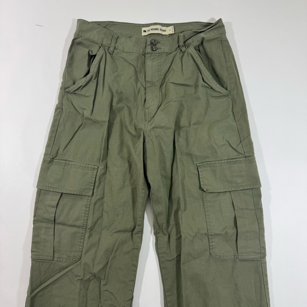 The Normal Brand James Canvas Cargo Trouser in Dusty Olive - Picture 5 of 11